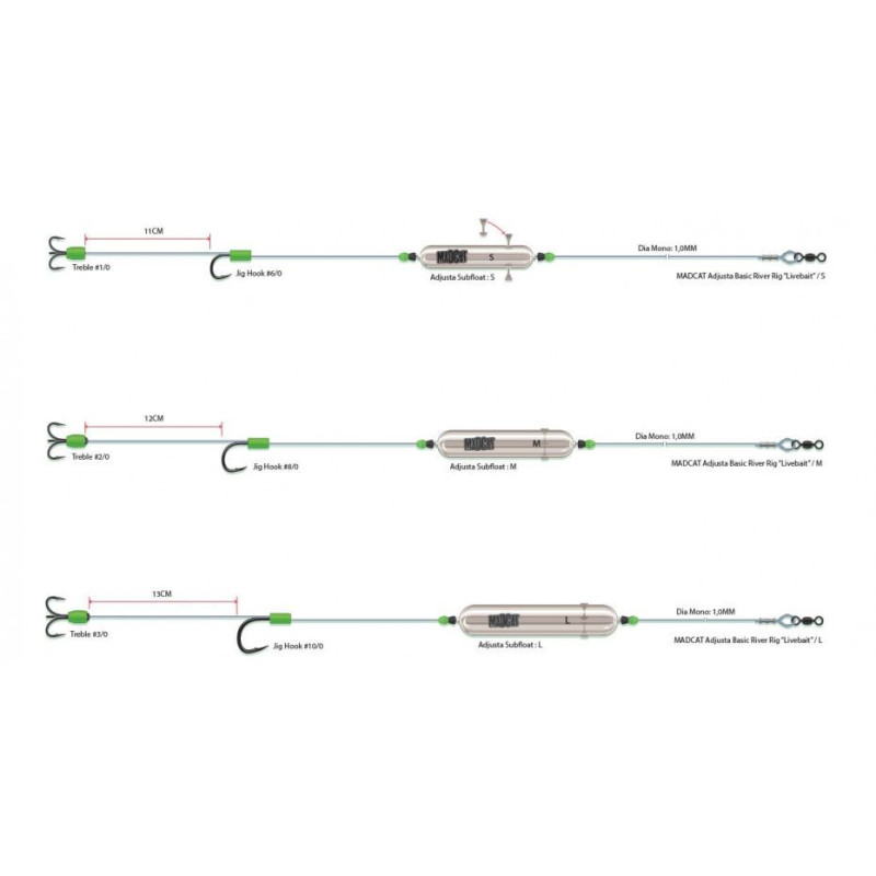 Madcat Adjusta Basic River Rig 160cm 8/0 | Le Peish 64