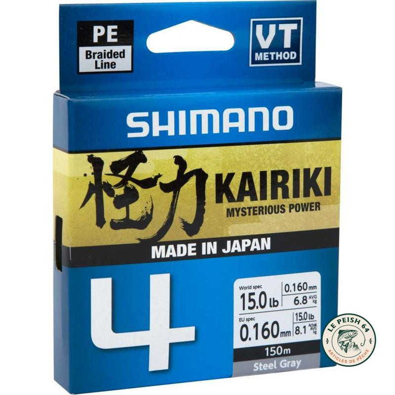 Tresse Shimano Kairiki 4 Steel Gray 0,10 mm 150 m | Le Peish
