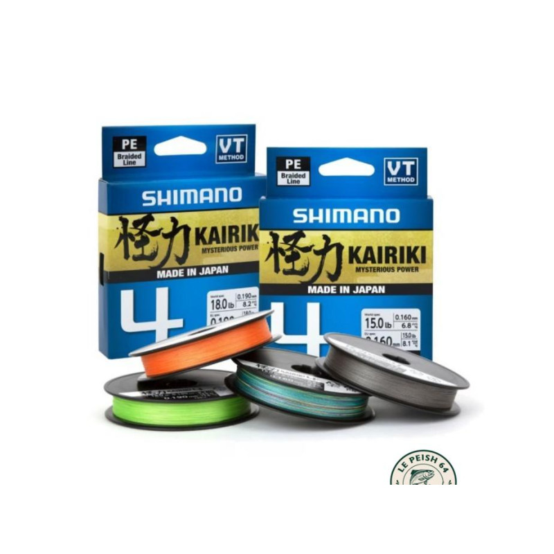 Tresse Shimano Kairiki 4 PE Hi-Vis Orange 150m Le Peish 64