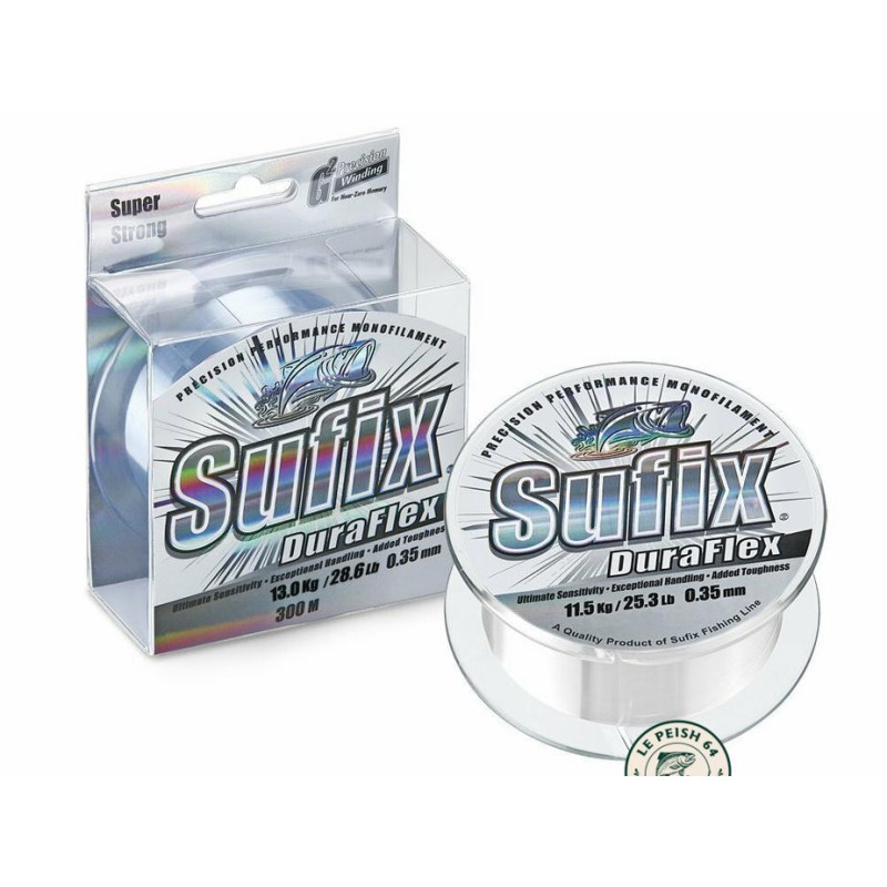 Sufix DuraFlex Clear 150m 0.30mm 9.7kg | Le Peish 64