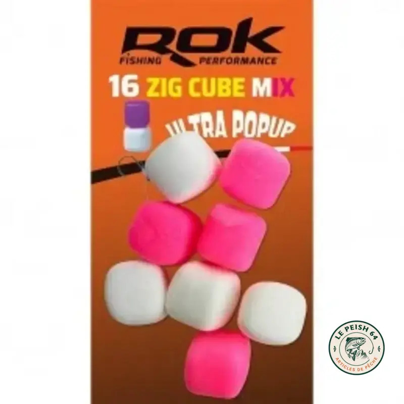 ROK Zig Cube N10 Blanc Rose x16 | Le Peish 64