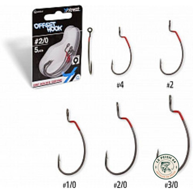 Hameçon Offset 4street 2/0 Black Red | Le Peish 64
