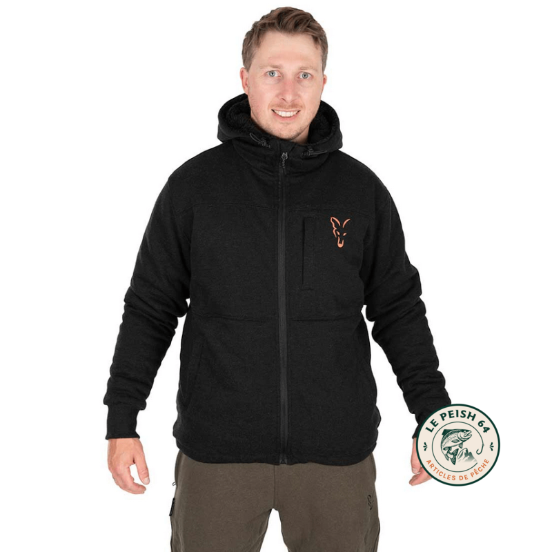 Sherpa Hoody Black/Orange T.S | Le Peish 64
