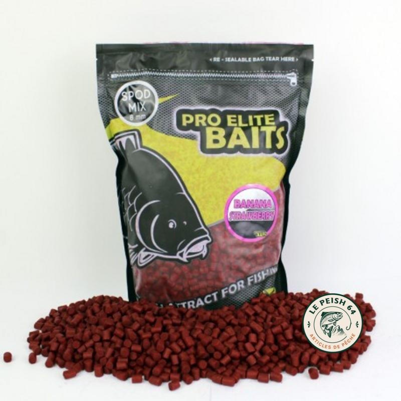 Spod Mix Pellets 8mm Banana Strawberry | Le Peish 64