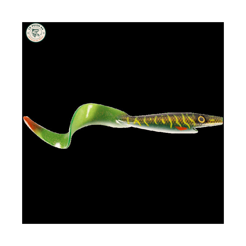 Giant Pig Tail 40 cm Green Motoroil Pike UV | Le Peish 64